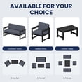 thumbnail image 6 of KINGYES 4 Pieces Outdoor Furniture Set, HDPE All Weather Use Conversation Couch Sets,2 Armchairs & 1 Loveseat & 1 Coffee Table for Patio Backyard, Black Frame with Gray Cushions, 6 of 9