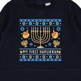 thumbnail image 3 of Inktastic My 1st Hanukkah Sweater Style Design Menorah and Dreidels Baby Sweatshirt, 3 of 4