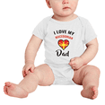 thumbnail image 2 of I Love My Macedonian Dad Heart Flag Baby Bodysuits Newborn Clothes (White, 6-12 Months), 2 of 5