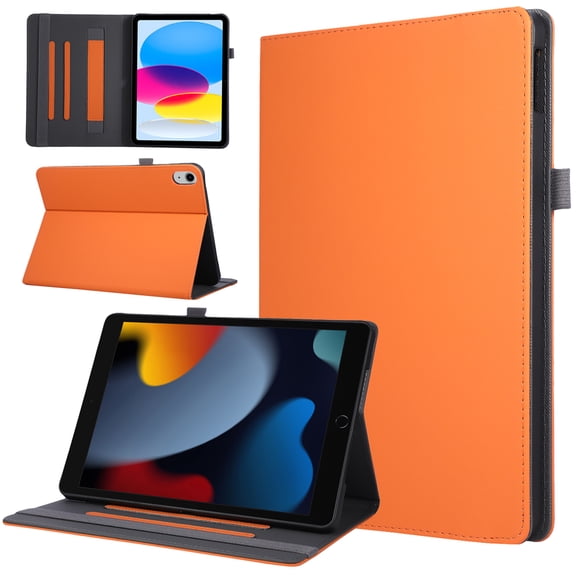 For iPad (A16) 11th / 10th Generation 11 inch Leather Folio Case Flip Stand Cover with Hand Strap
