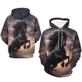thumbnail image 4 of LAOLIUSN Novelty Horse Print Hoodie Animal 3D Pattern Sweatshirt Hooded Pullover with Pocket S-4XL, 4 of 7