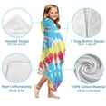 thumbnail image 7 of Colorful Tie Dye Pattern Hooded Bath Towel，60"x35" for Ages 3 To 12 Kids, Quick Dry Lightweight Soft Microfiber Hood Beach Towel Cover Up for Kids, 7 of 7