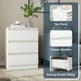 thumbnail image 4 of Demi Bonn 24" Modern Nightstand, Side Table with 3 Drawer, End Table with Sturdy Base for Bedroom, Dorm and Small Spaces, White, 4 of 7