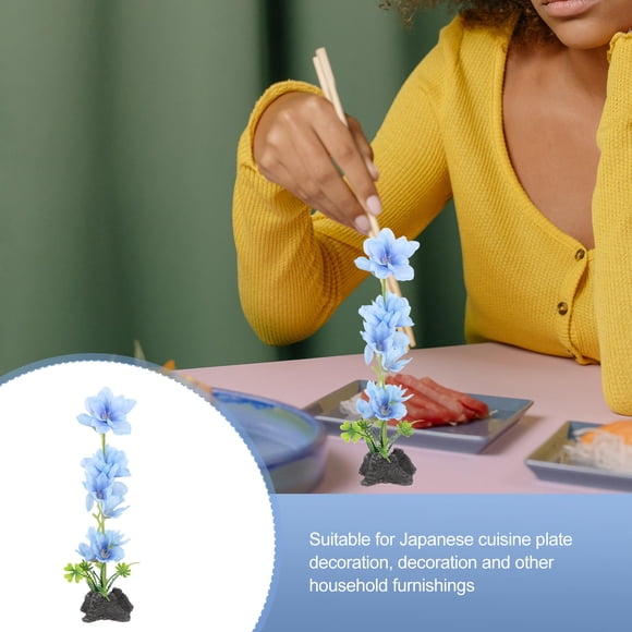 FESTFENDS Adorno Para Platos Japoneses Con Flores Artificiales Realistas Y Base Estable Para En Restaurante