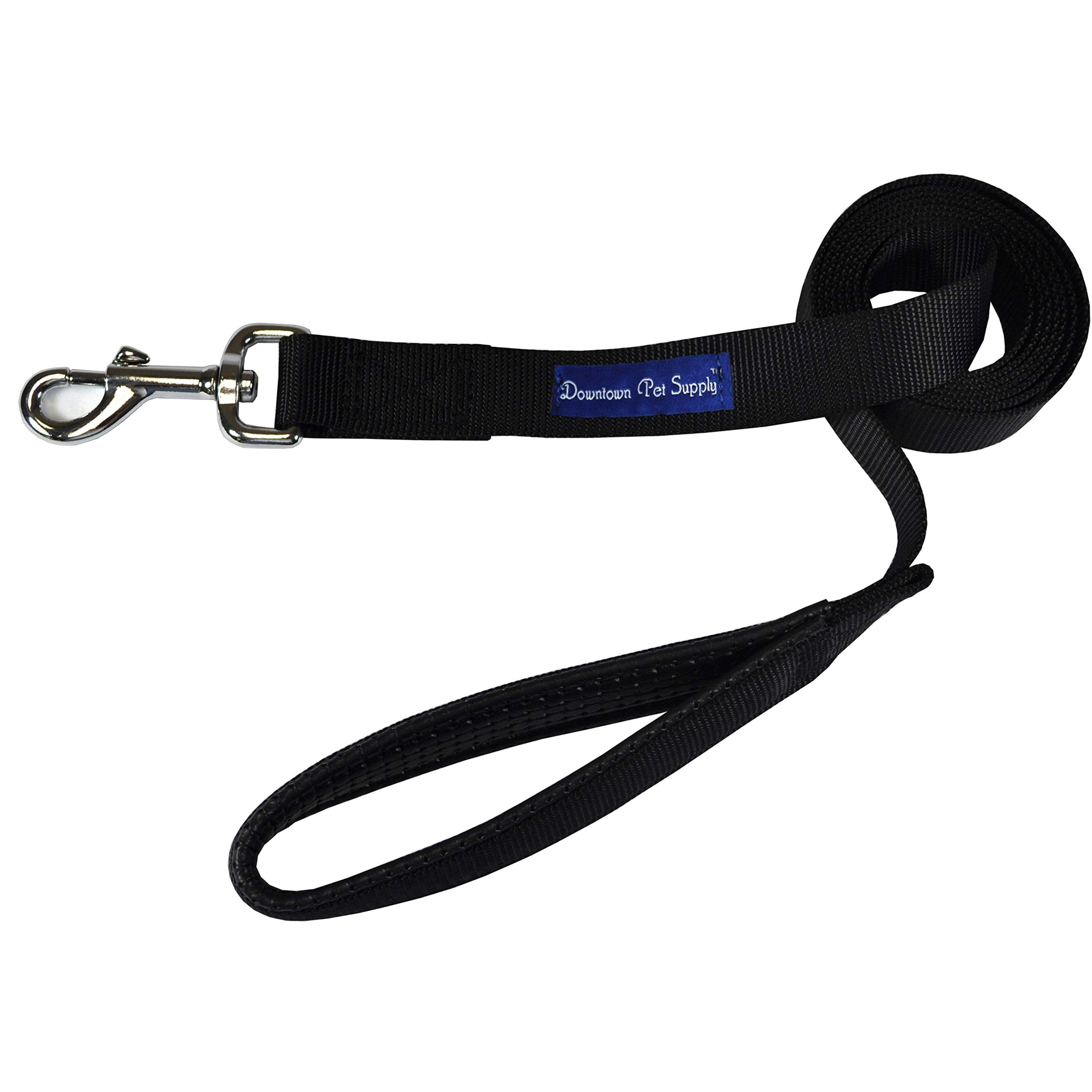 Downtown Pet Supply Dog Leash, Padded Handle, Black, 4' Dog Training