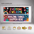thumbnail image 6 of LUUFILx Colorful Inspirational Welcome Classroom Banner Set Motivational Backdrop Decorations Rainbow Handprints Education Party Supplies Wall Art Encouragement, 6 of 8