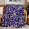 thumbnail image 2 of Flannel Throw Blanket for Couch Sofa Bed, Watercolor Pastoral Flowers Soft Cozy Warm Fuzzy Blanket 40x50in, 2 of 9