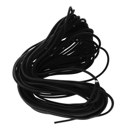 

6mm High Strength Black Durable Strong Elastic Stretch Rubber Shock Cord Marine Boat Rope 1m-50m - Black 50m