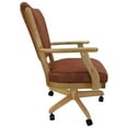 thumbnail image 3 of Swivel Wood Dining Caster Chair Classic on Wheels - Siene Red Fabric - Natural, 3 of 5