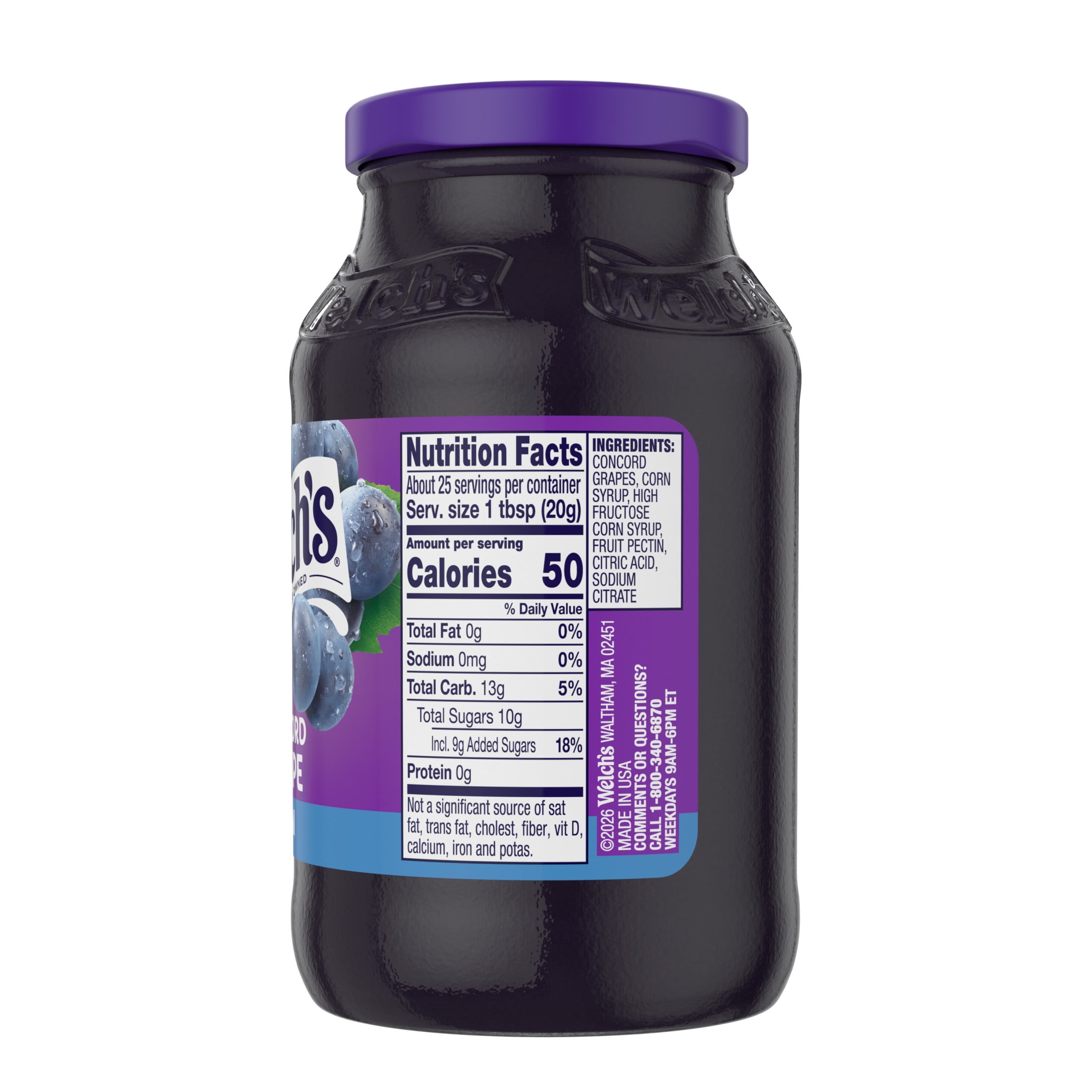 (6 pack) Welch's Concord Grape Jam, 18 oz Jar