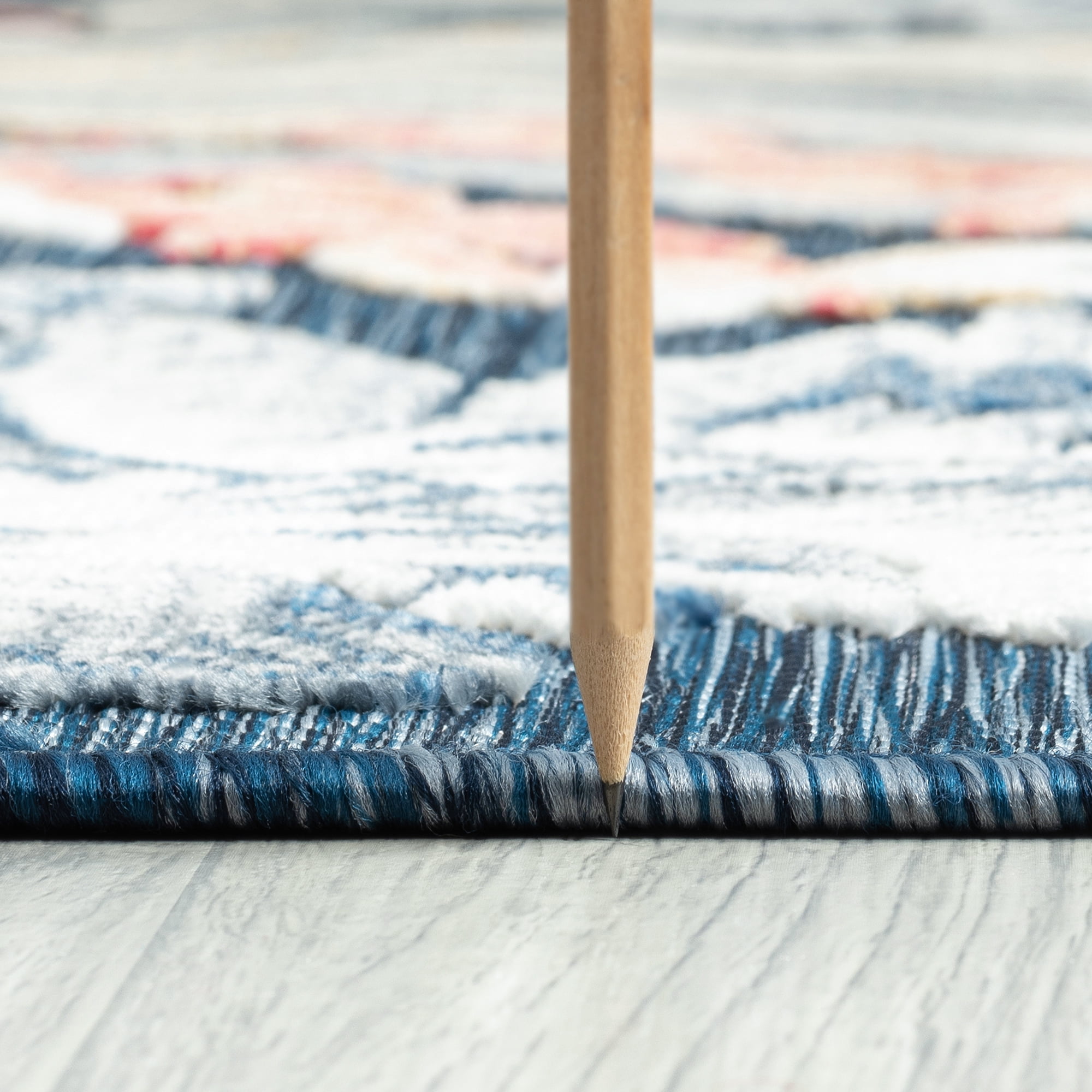 4x6 Water Resistant, Indoor Outdoor Rugs for Patios, Front Door Entry, Entryway, Deck, Porch, Balcony | Outside Area Rug for Patio | Blue, Floral | Size: 3'10'' x 5'3''