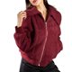 thumbnail image 2 of Jess por Meiko Chaquetas de Mujer de Manga Larga con Cuello Sobredimensionado, Bolsillos Frontales, Chaqueta Bomber de Felpa con Cierre, Talla XS, Burdeos, 2 of 6