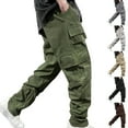 thumbnail image 6 of Chiccall Casual Cargo Pants for Men Stretch Straight Leg Trousers Drawstring Hiking Workout Joggers with Multi Pockets, 6 of 6