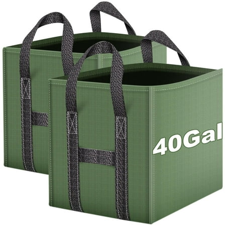 IWNTWY 2-Pack 40 Gallons Collapsible Leaf Bag Outdoor Reusable Garden Waste Bag