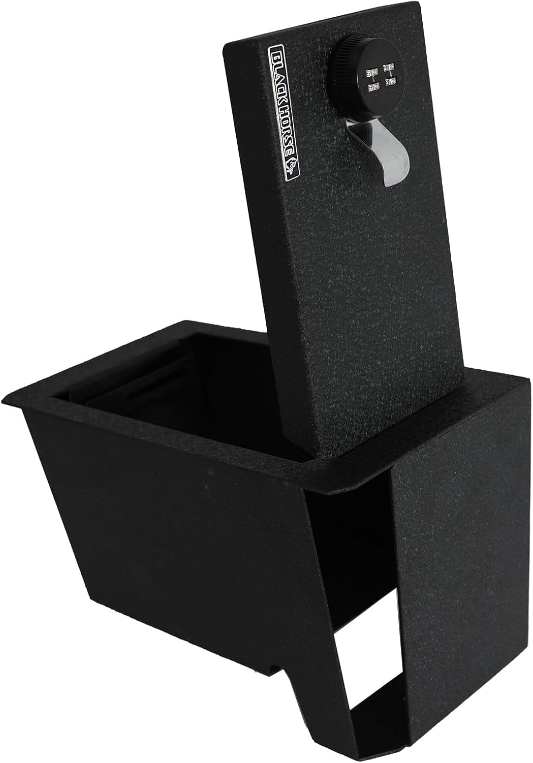 Black Horse Center Console Safe Security Lock Box, Black Gun Box Organizer, with 4 Digit Combination Resettable Lock Compatible with 2023-2023 Toyota Sequoia|2022-2024 Toyota Tundra-ASTT02