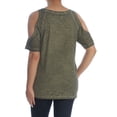 thumbnail image 3 of SANCTUARY $54 Womens New 1317 Green Heather Cold Shoulder Top XS B+B, 3 of 3