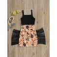 thumbnail image 2 of Bagilaanoe 2Pcs Toddler Baby Girls Skirt Set Black Sleeveless Camisole Tops + Print Skirt 1T 2T 3T 4T 5T 6T Kids Casual Outfits, 2 of 7