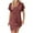 sundresses for women#01Red, variant on yoeyez Womens Summer Dresses 2025 Rolled Short Sleeve V Neck Buttons Dresses Solid Color Pleated Short Dress Flowy A-Line Sundress Red,XL
