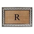 thumbnail image 1 of A1HC Rubber & Coir Floral Border Monogrammed Doormat, Paisley Classic Border Bronze, 30 x 48 (R), 1 of 4