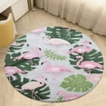 thumbnail image 4 of Flamingo Pattern Round Rugs -Washable Non-Slip Small Round Area Rug Throw Soft Circle Rugs for Bedroom, Modern Print Indoor Carpet for Entryway Sofa Living Room, 4 of 6
