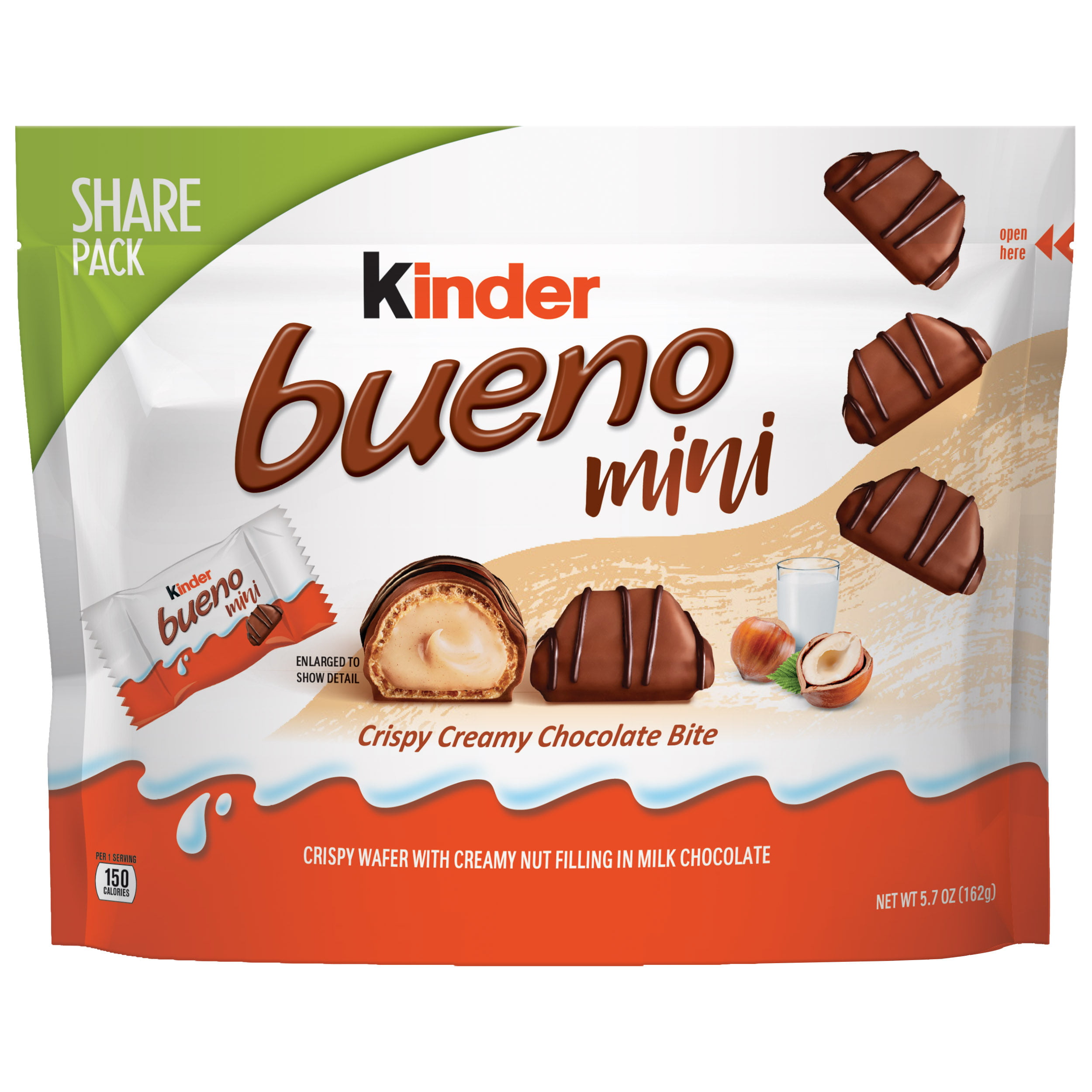 Kinder Bueno Mini Crispy Creamy Milk Chocolate Bites, Individually Wrapped  Pieces, 20.20 oz Share Pack