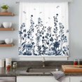 thumbnail image 5 of Blue Botanical Sheer Curtains 54 Inches Long, Dragonfly Flower Leaf Retro Ink Style Light Filering Curtains, Breathable Simi Curtain Privacy Drapes for Kitchen Bathroom Small Window Treatment, 5 of 9