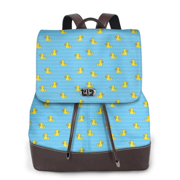 Balery Duck Swimming Mochila de Cuero para Mujeres, Gran Capacidad, Bolsa de Viaje Multifuncional, Mochila de Cuero y Bolsa de Hombro para Mujeres