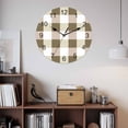 thumbnail image 2 of Wall Clock Brown White Buffalo Plaid Clocks PVC Silent Non-Ticking Battery Operated Decorative Classic Checked Round Clock for Home Living Room Kitchen Bedroom Office School Wall Decor 10 Inch, 2 of 9