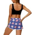 thumbnail image 4 of Women 4th of July Board Shorts Hawaiian Tropical Print Beach Swim Shorts with Pockets, 4 of 10