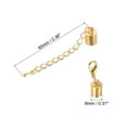 thumbnail image 2 of 10Sets 8mm Leather Cord End Caps with Lobster Clasps & Extender Chain for DIY, Light Golden, 2 of 6