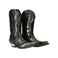 thumbnail image 2 of NEW ROCK M-7921-S3 SILVER FLAME BOOTS Black Leather Heavy Biker Western Cowboy 46, 2 of 6