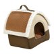 thumbnail image 1 of Casa Portátil para Perros Y Gatos, Nido Antideslizante para Mascotas, Suministros para Mascotas con Asa, Cama para Perros Y Gatos de Interior, Cueva C Techo de Brown L, 1 of 9
