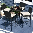 thumbnail image 3 of Costway 4 PCS Patio Wicker Barstools Bar Height Chairs with Cushions Backyard Off-White, 3 of 7