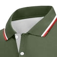 thumbnail image 5 of YODETEY Men’s Stretch Short Sleeve Polos with Pocke, Men's Contrast Trim Short Sleeve Polos Shirt,Big and Tall Army Green,Size S-5XL, 5 of 5