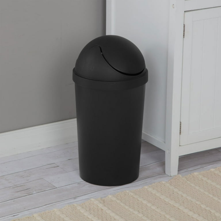 Sterilite 3 Gallon Round Swing Top Wastebasket, Plastic, Pet