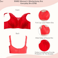 thumbnail image 6 of BIMEI Mastectomy Bra with Pockets for Breast Prosthesis Women Everyday Lace Bra 8708,Red,36C, 6 of 9