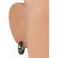 thumbnail image 2 of Pair Stainless Steel Bevel Edge Hoop Huggie Men Earrings Black Gold Silver 16mm, 2 of 5