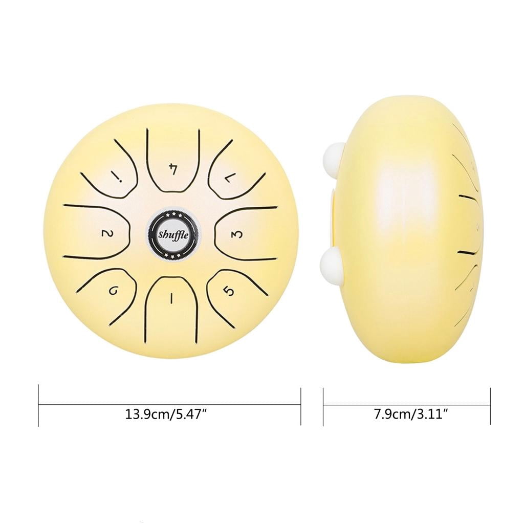 Yihuala Steel Tongue Drum 5.5In 8 Notes Ethereal Drum Tone C Keys Handpan Drum Percussion Musical Instrument with Drumstick