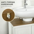 thumbnail image 3 of Demi Bonn 23" Freestanding Bathroom Vanity with U-Shape Cut-Out and Adjustable Shelf, Pedestal Sink 2-Door Cabinet, Under Sink Cabinet, White, 3 of 11