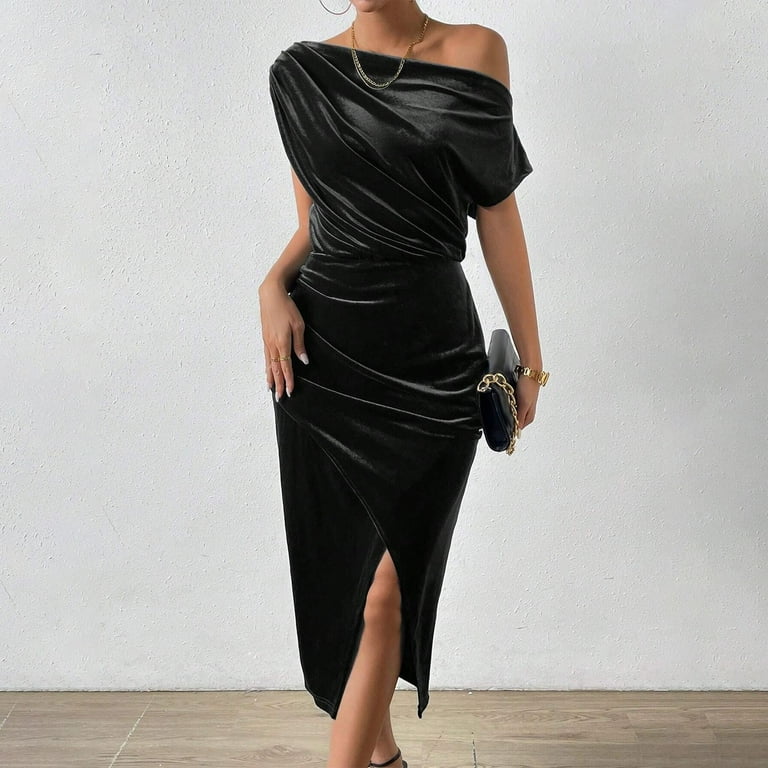 knee length dresses for ladies Petal and Pup Women's Santiago Off Shoulder Midi Dress
