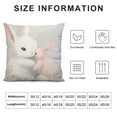 thumbnail image 5 of COMIO  Square Pillow Cover Cute Cartoon Grey Baby and Mother Bunnies with White Flower and Leaf Watercolor Throw Cushion Covers for Couch Chair Bedroom, 5 of 5