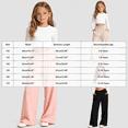 thumbnail image 3 of Girls Casual Pants Kids Fall Winter Pants 5t 6t 7t 8t 9t Children Wide Leg Pants for Tween Girls Pink,15-16 Years, 3 of 6
