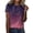 Purple, variant on Womens Summer Tops Women's T-Shirts Womens Daily Summer Gradient Print O Neck Tank Tops Short Sleeve Workout Shirts Casual Loose Tees Blue S