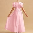 thumbnail image 6 of ITSAME Flower Girls Tunic Dress Ruffle Fly Sleeve Boat Neck A-Line Wedding Party Pageant Gown Pink Size 10, 6 of 6