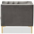 thumbnail image 4 of Bowery Hill 17.32" Velvet Button Tufted Lounge Chair in Gray/Gold, 4 of 9