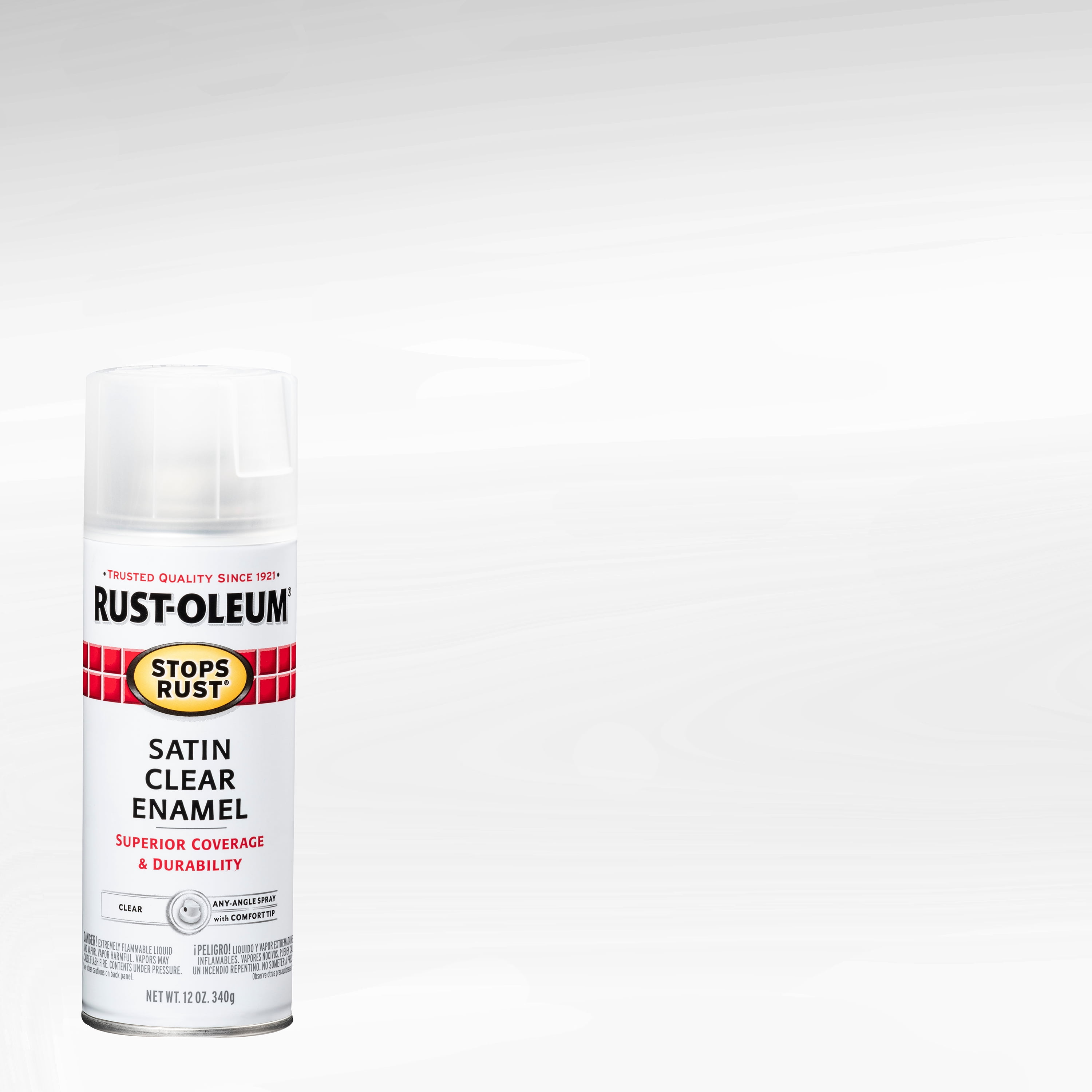 Clear, Rust-Oleum Stops Rust Protective Enamel Satin Spray Paint-285092, 12 oz