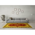 thumbnail image 3 of Ahgly Company Machine Washable Indoor Square Persian Yellow Traditional Area Rugs, 6' Square, 3 of 4