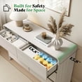 thumbnail image 5 of VanAcc 6 Drawer Dresser for Bedroom, 49" Long Modern Chest of Storage Drawers with Anti-Tip Kit, Wood Cabinet Organizer, Easy Assembly, White, 5 of 9