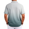thumbnail image 6 of KLHDSF Men's Polo Shirts Short Sleeve Gradient Color Gym Workout Golf T-Shirt Casual Fashion V Neck Button Down Tops 2026 Light Gray XXL, 6 of 7
