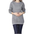 thumbnail image 7 of Breaise Women's Nursing Sweatshirt Breastfeeding Layered Top Long Sleeves Crewneck Sweatshirt Solid Maternity Tops Mama Pullover, 7 of 7